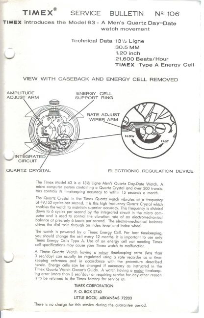 Model 63 Service Manual. CLICK TO GO TO MANUAL